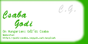 csaba godi business card